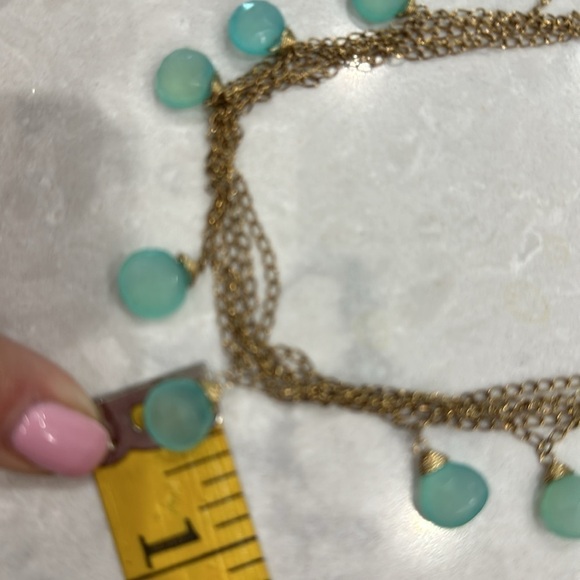 Apatite Gemstone Necklace on Five Gold Filled Chains.  Delicate look. - Picture 9 of 10